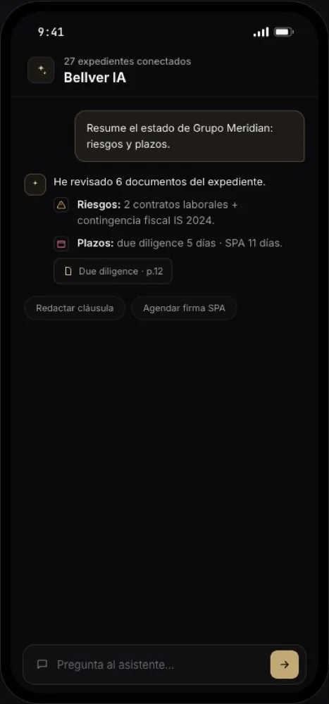 Asistente de IA en el móvil