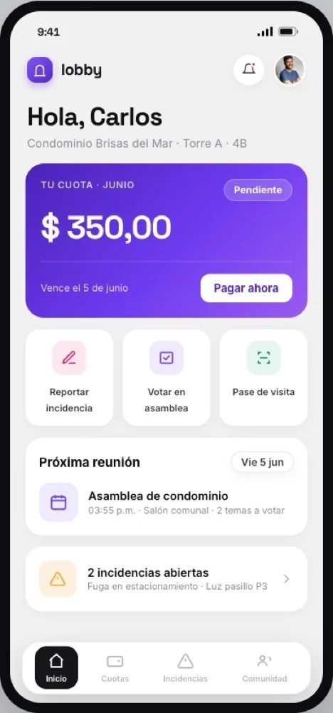 App del residente de Lobby